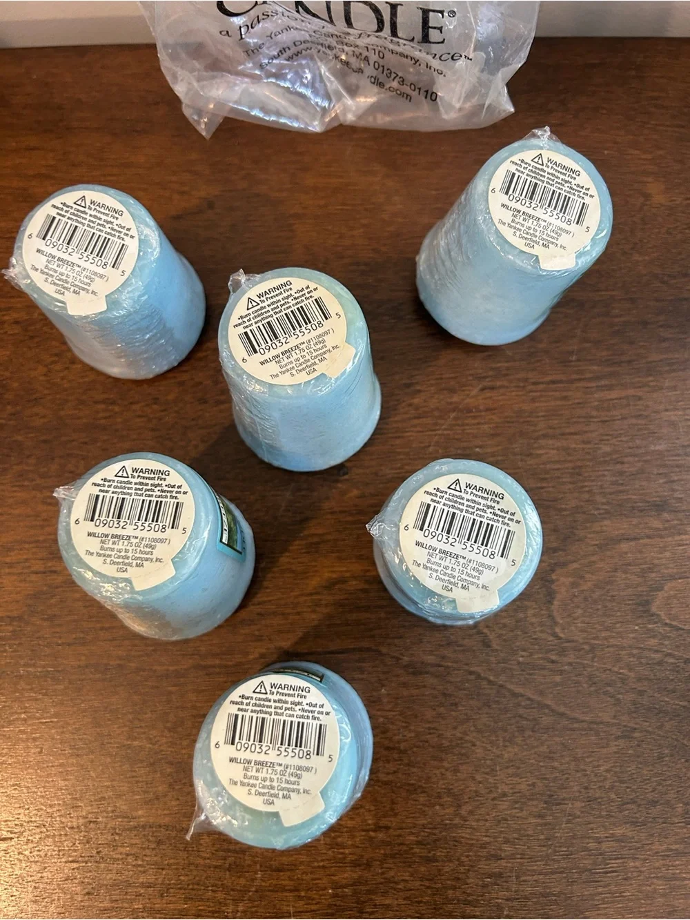 Lot of 6 “Willow Breeze” Scent Votive Candles by Yankee Candles are New & Sealed